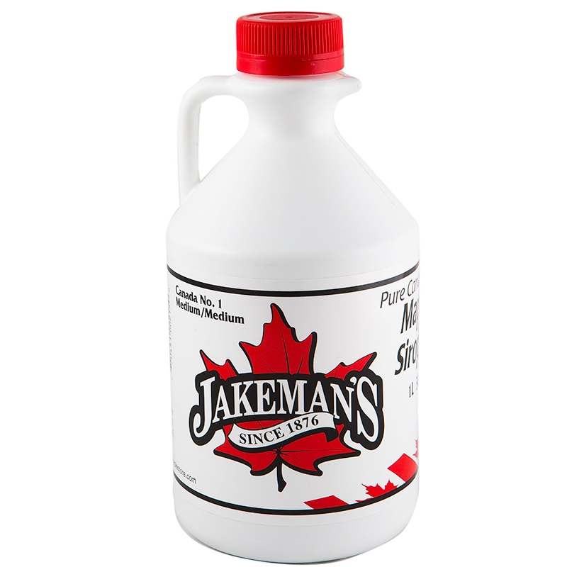 Jakeman's Pure Maple Syrup Jug Canada Grade A, Amber